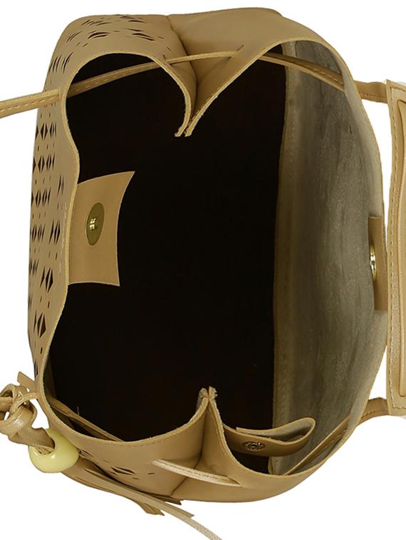 beige leatherette combo tote - 14993083 - Zoom Image - 3
