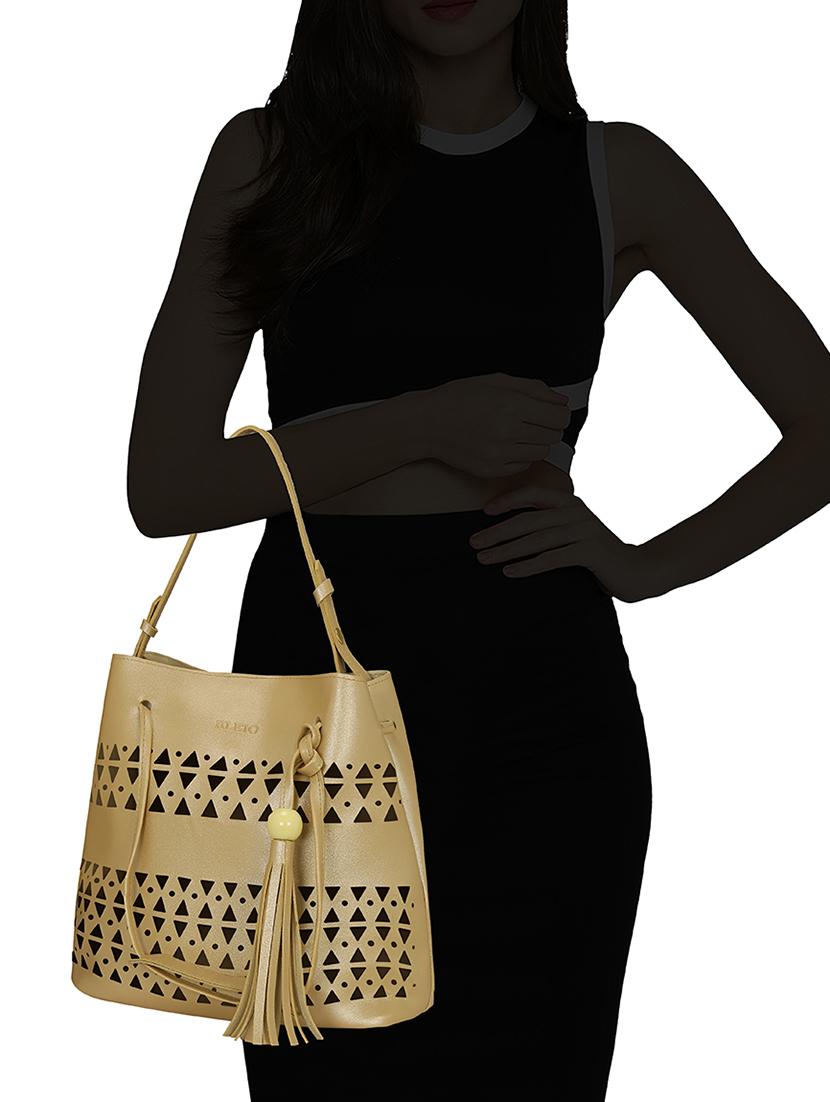 beige leatherette combo tote - 14993083 - Zoom Image - 5