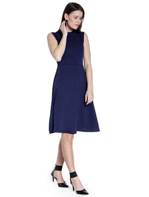 back cutout solid flared dress - 14993197 - Standard Image - 2