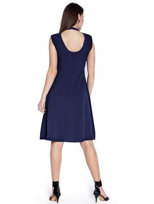 back cutout solid flared dress - 14993197 - Standard Image - 4