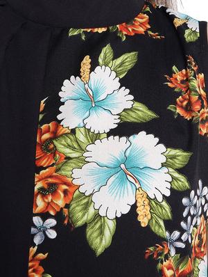 black floral peplum top - 14993217 - Standard Image - 4