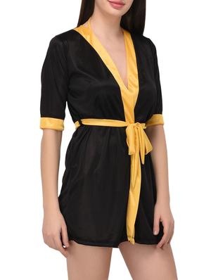 contrast detail sleepwear robe - 14993235 - Standard Image - 2