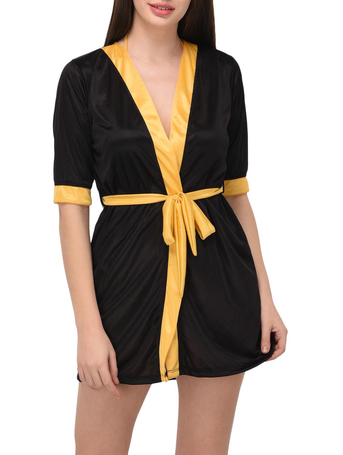 contrast detail sleepwear robe - 14993235 - Zoom Image - 1