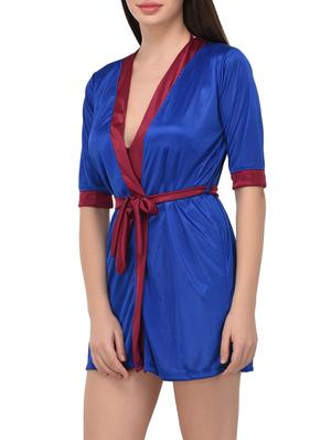 contrast detail sleepwear robe - 14993238 - Standard Image - 2