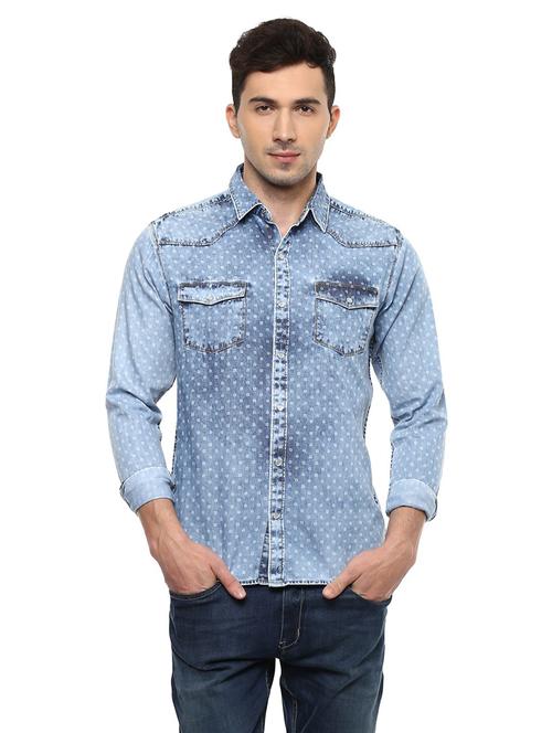blue cotton casual shirt - 14994723 - Standard Image - 1