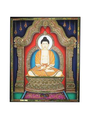 gold plated buddha tanjore painting - 14995115 - Standard Image - 2