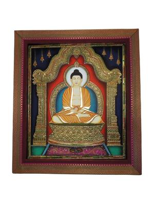 gold plated buddha tanjore painting - 14995115 - Standard Image - 3