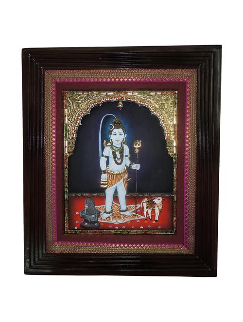 gold plated bal shiv tanjore painting - 14995118 - Standard Image - 1