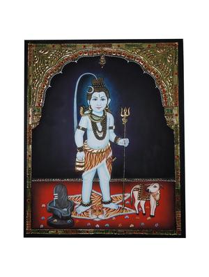 gold plated bal shiv tanjore painting - 14995118 - Standard Image - 2