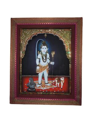 gold plated bal shiv tanjore painting - 14995118 - Standard Image - 3