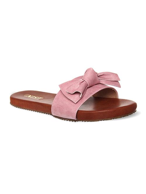 pink faux leather slides - 14996549 - Standard Image - 1