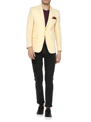 yellow linen casual blazer - 14996552 - Standard Image - 4