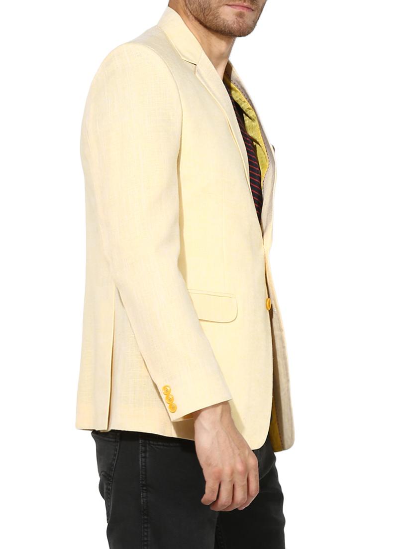 yellow linen casual blazer - 14996552 - Zoom Image - 2