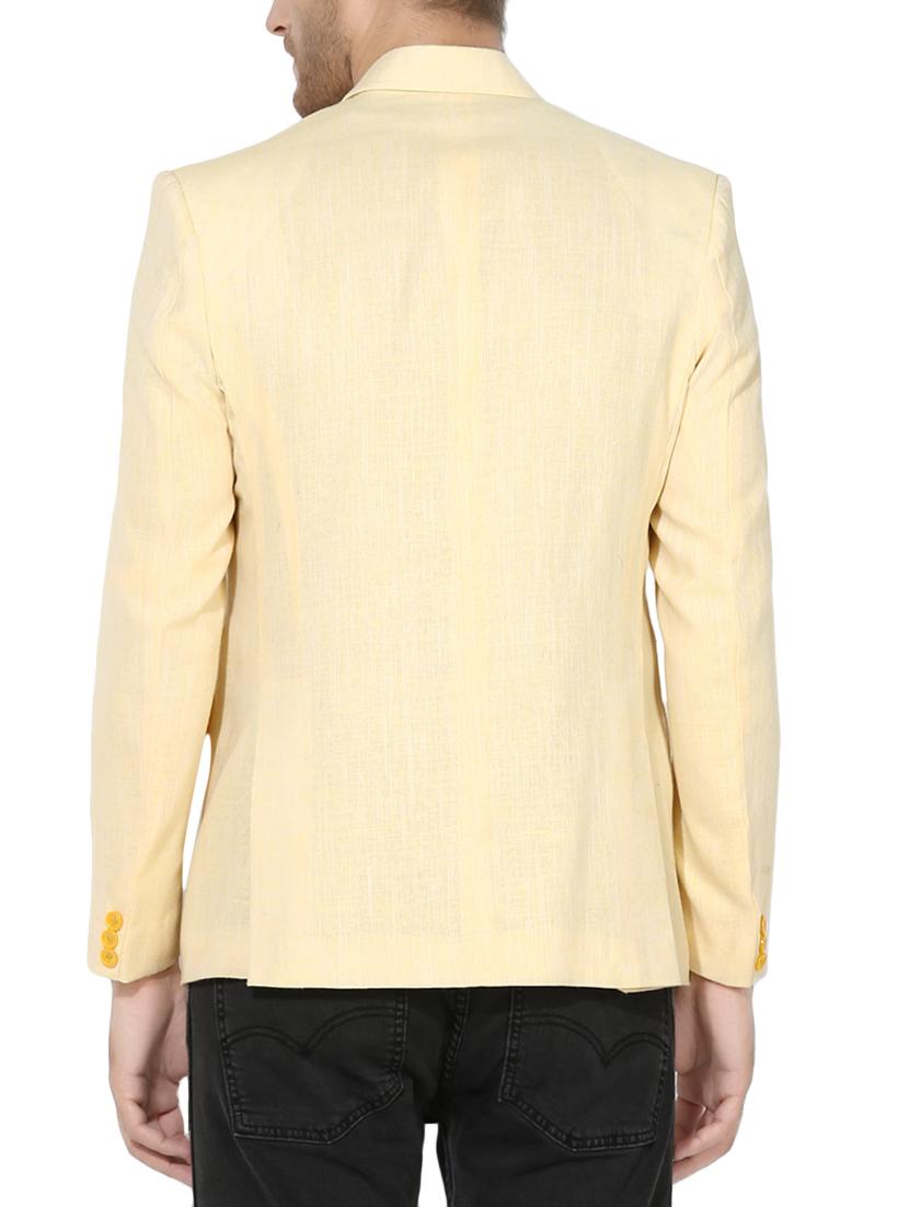 yellow linen casual blazer - 14996552 - Zoom Image - 3