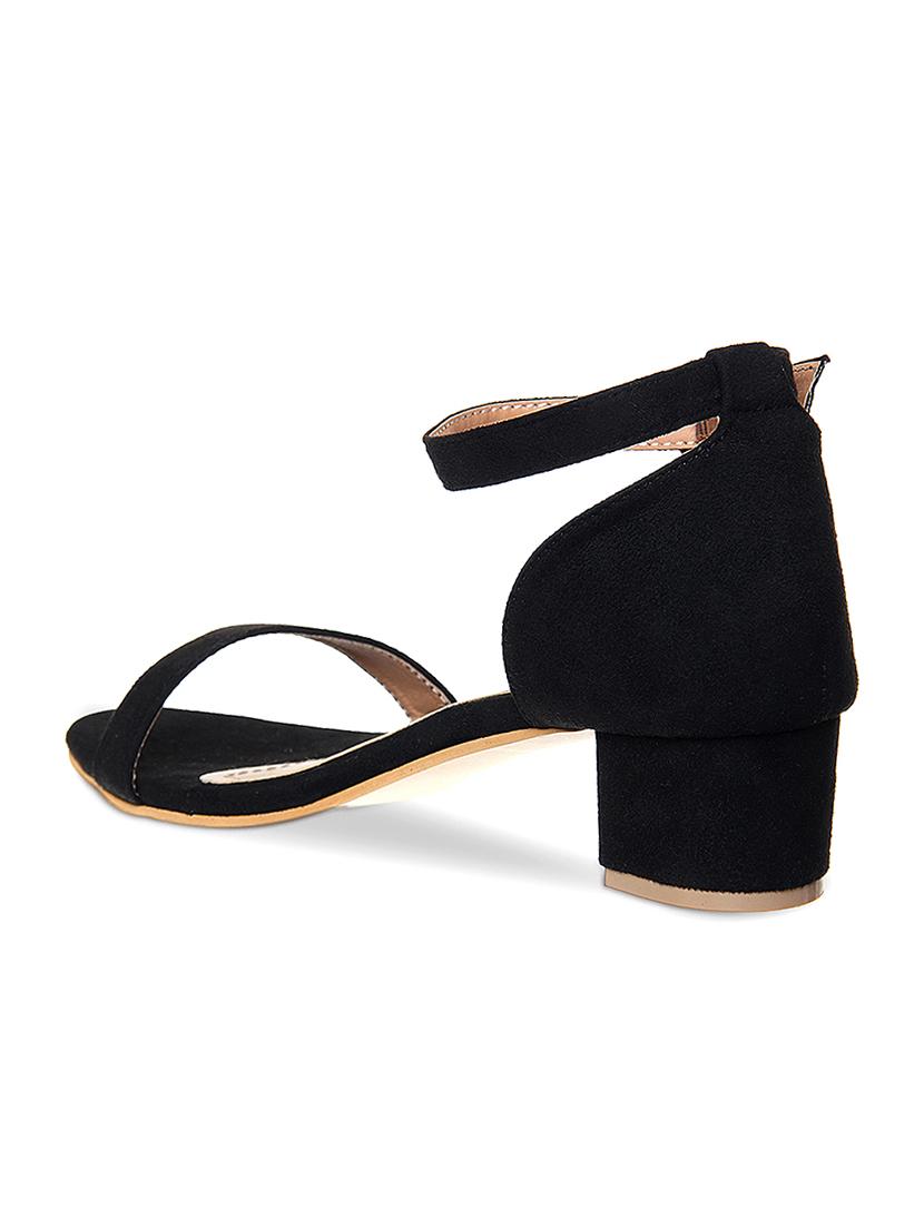 black suede ankle strap sandals - 14996666 - Zoom Image - 3