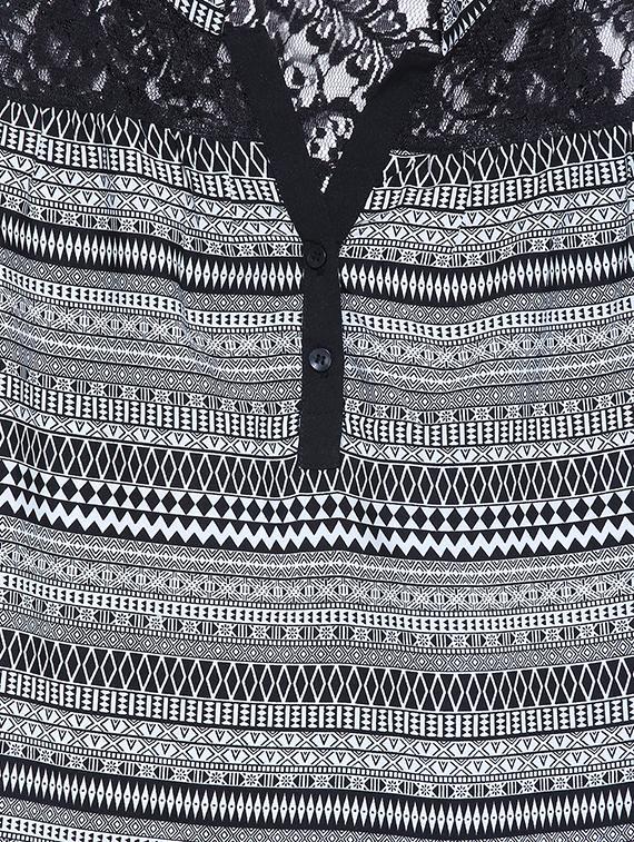 black printed poly crepe top - 14996723 - Zoom Image - 4