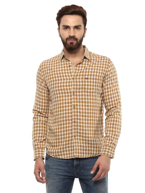 mustard cotton casual shirt - 14997187 - Standard Image - 1