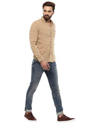 mustard cotton casual shirt - 14997187 - Standard Image - 4