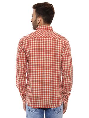 red cotton casual shirt - 14997188 - Standard Image - 3