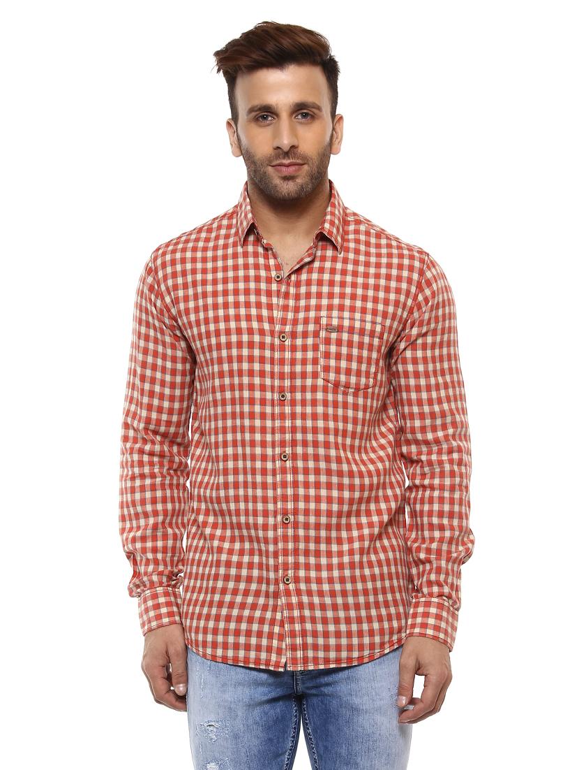 red cotton casual shirt - 14997188 - Zoom Image - 1