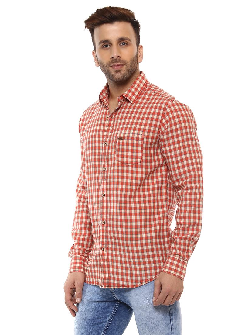 red cotton casual shirt - 14997188 - Zoom Image - 2