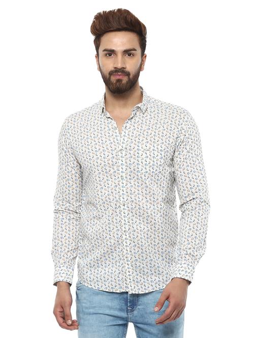 off white cotton casual shirt - 14997255 - Standard Image - 1