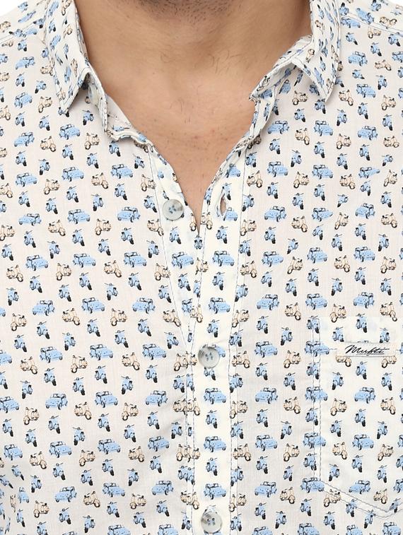 off white cotton casual shirt - 14997255 - Zoom Image - 5