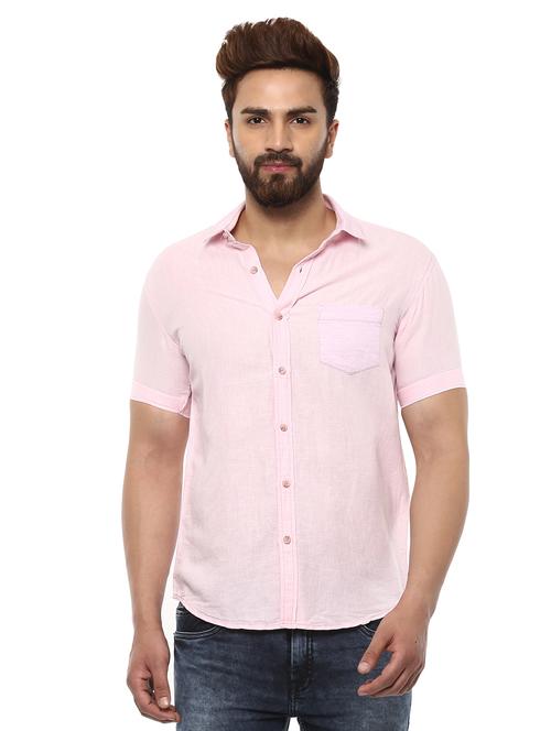 pink cotton casual shirt - 14997508 - Standard Image - 1