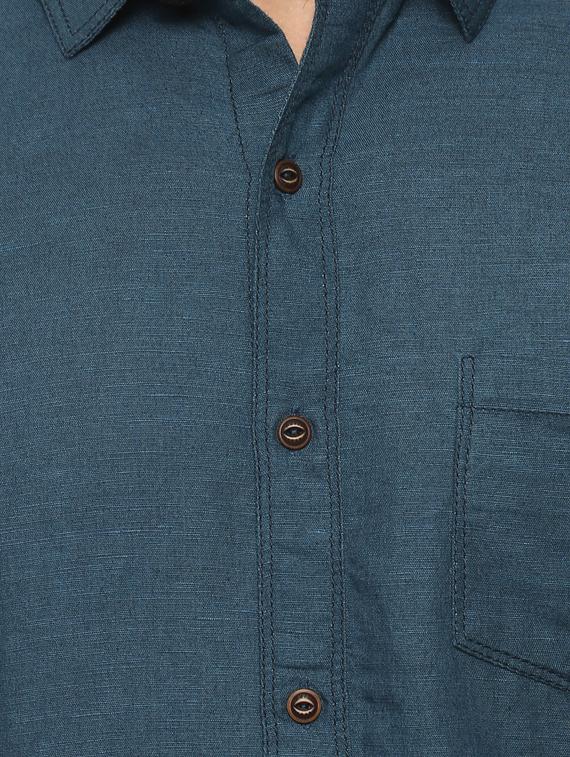 blue linen casual shirt - 14997518 - Zoom Image - 5