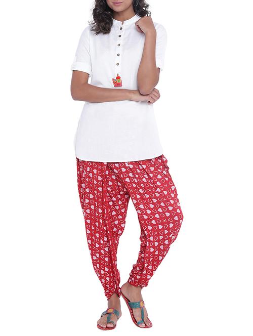 Red kurta salwar set - 14997747 - Standard Image - 1