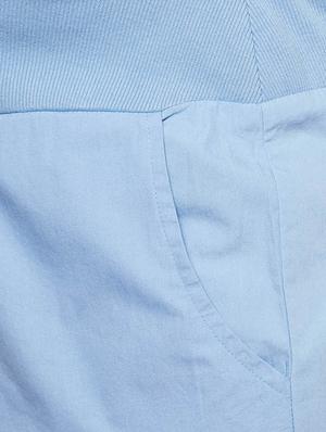 blue solid cotton maternity wear shorts - 14997776 - Standard Image - 5