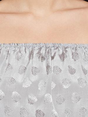 off shoulder jacquard top - 14997809 - Standard Image - 4