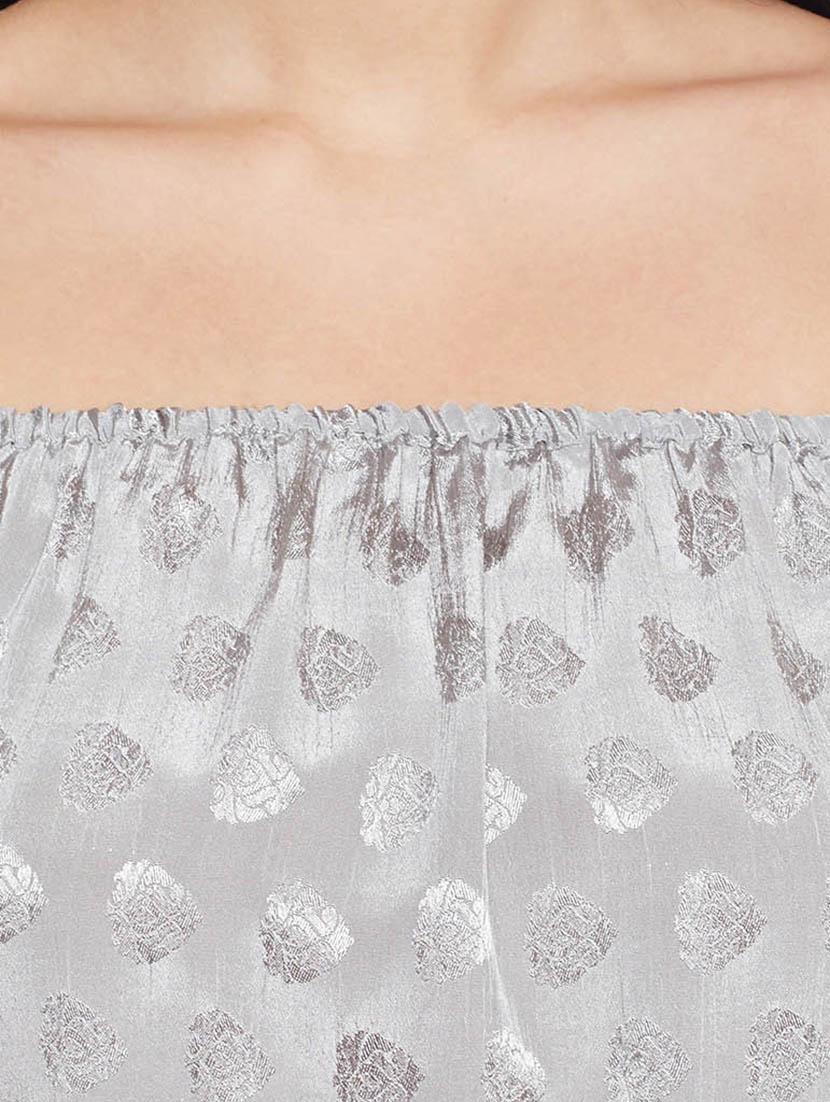 off shoulder jacquard top - 14997809 - Zoom Image - 4