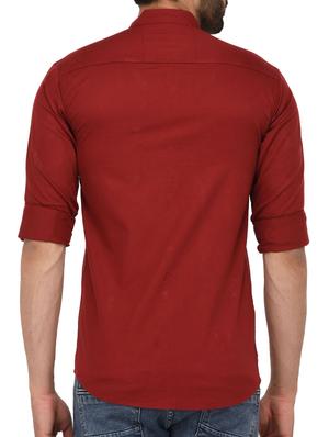 red cotton casual shirt - 14998959 - Standard Image - 3
