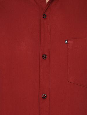 red cotton casual shirt - 14998959 - Standard Image - 4