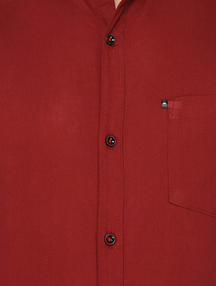 red cotton casual shirt - 14998959 - Zoom Image - 4