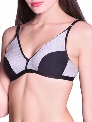 grey cotton bra - 14999104 - Standard Image - 2