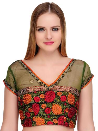 Fuchsia Designs green embroidered blouse - 14999485 - Very Small Image - 1