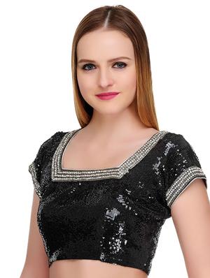 fuchsia designs black sequenced blouse - 14999490 - Standard Image - 2