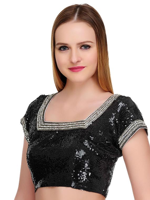 fuchsia designs black sequenced blouse - 14999490 - Zoom Image - 2