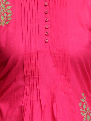 fuchsia designs pink cotton a-line kurti - 14999499 - Standard Image - 4