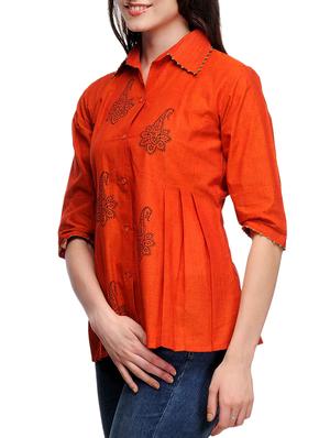 fuchsia designs red cotton straight kurti - 14999500 - Standard Image - 2