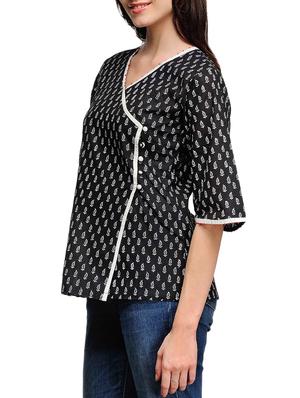 fuchsia designs black cotton straight kurti - 14999501 - Standard Image - 2
