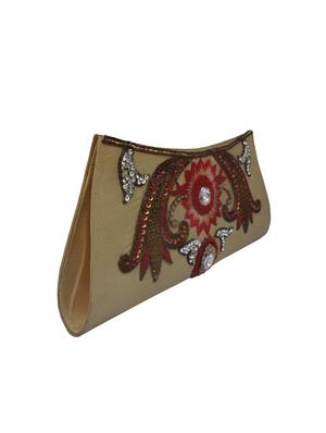 gold silk ethnic clutch - 14999848 - Standard Image - 4