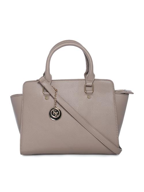 beige leatherette structured handbag - 15000027 - Very Small Image - 1