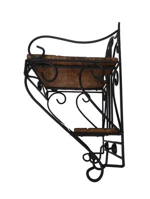 wooden & iron beautiful design set top box wall shelf - 15000040 - Standard Image - 5