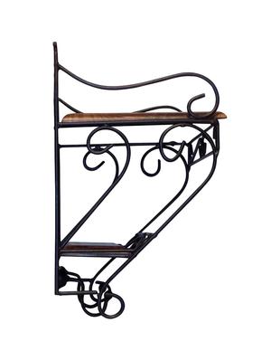 wooden & iron beautiful design set top box wall shelf - 15000040 - Standard Image - 6