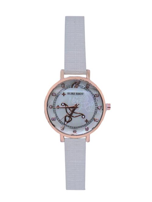 JM New Sure Short Style Line White Leather Belt Watch - 15000129 - Standard Image - 1