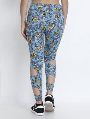 blue printed cotton track pant - 15000510 - Standard Image - 3
