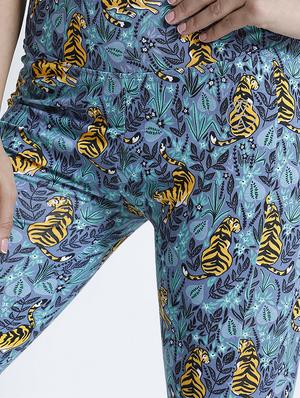 blue printed cotton track pant - 15000510 - Standard Image - 4